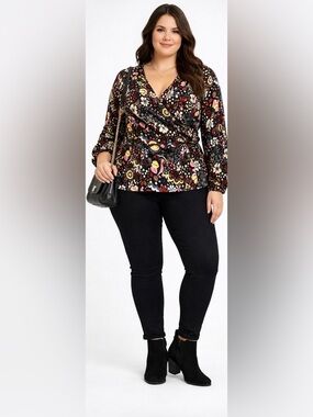 Boden T1106 MUL Floral Wrap Blouse